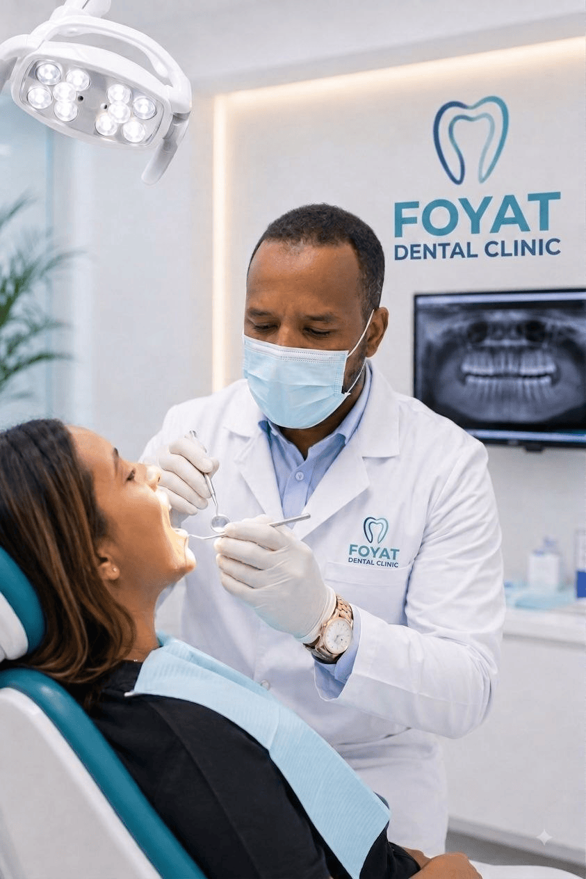 Dentist caring for a child during a dental visit